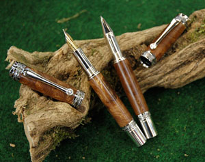 Majestic fountain pen and rollerball in elm